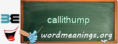 WordMeaning blackboard for callithump